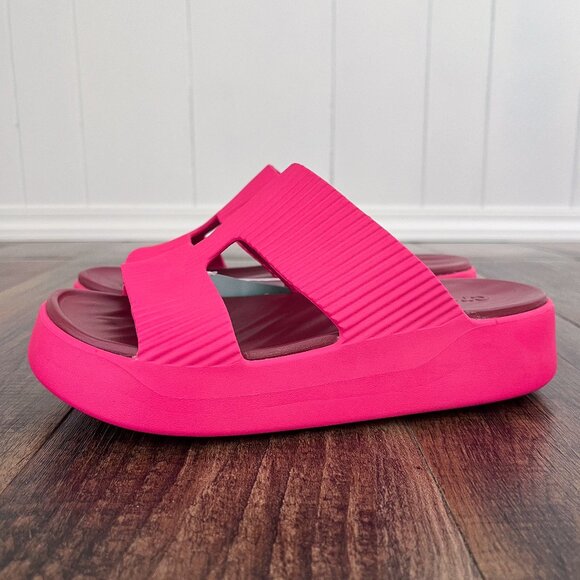 Crocs Getaway Groove Platform H Strap Sandal # 210701 Size 7 Dragon Fruit Pink - Picture 2 of 14